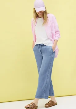 Wide Leg Lyocell-Hose light blue wash