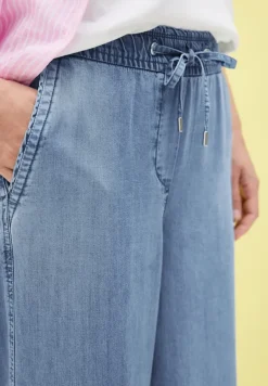 Wide Leg Lyocell-Hose light blue wash