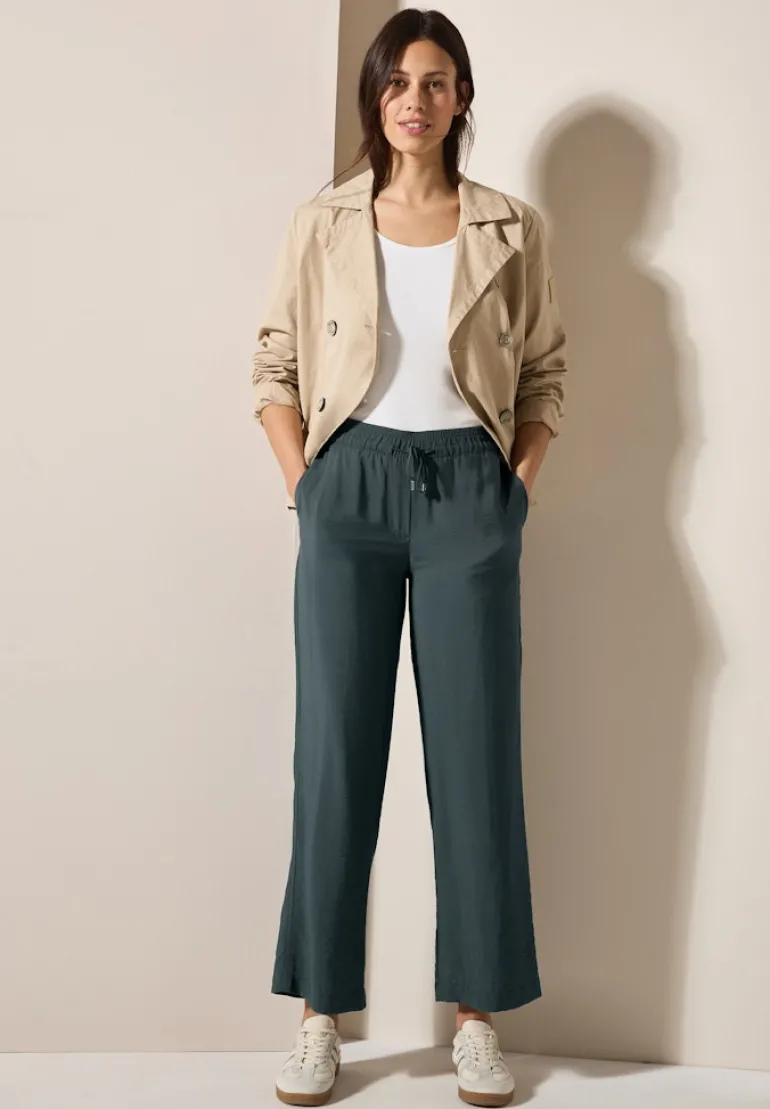 Wide Leg Strukturhose slate khaki