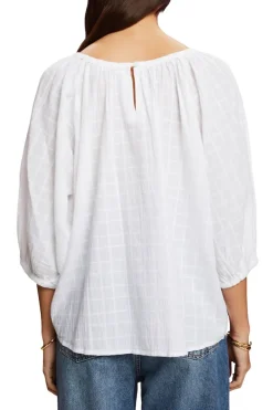 Women Blouses woven long sleeve white
