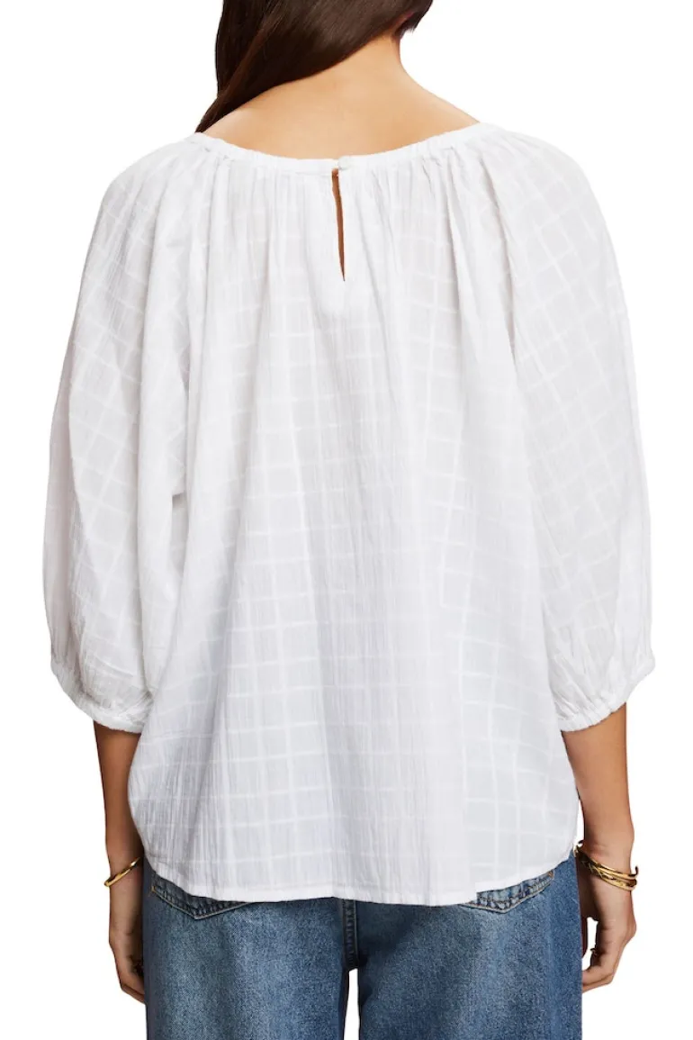 Women Blouses woven long sleeve white