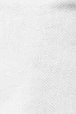 Women Pants denim cropped white