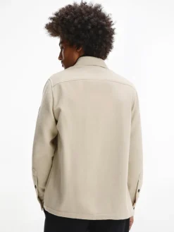 WOOL-BLEND OVERSHIRT bleached stone