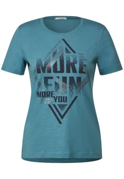 Wordingprint Shirt adriatic blue