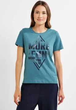 Wordingprint Shirt adriatic blue