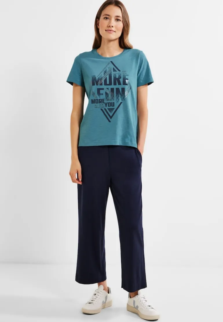 Wordingprint Shirt adriatic blue