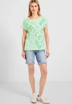 Wording Print T-Shirt fresh salvia green