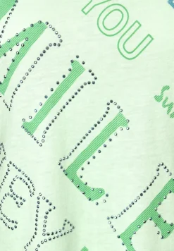 Wording Print T-Shirt fresh salvia green