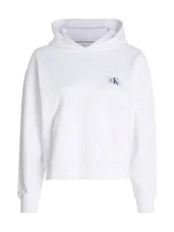 WOVEN LABEL HOODIE bright white