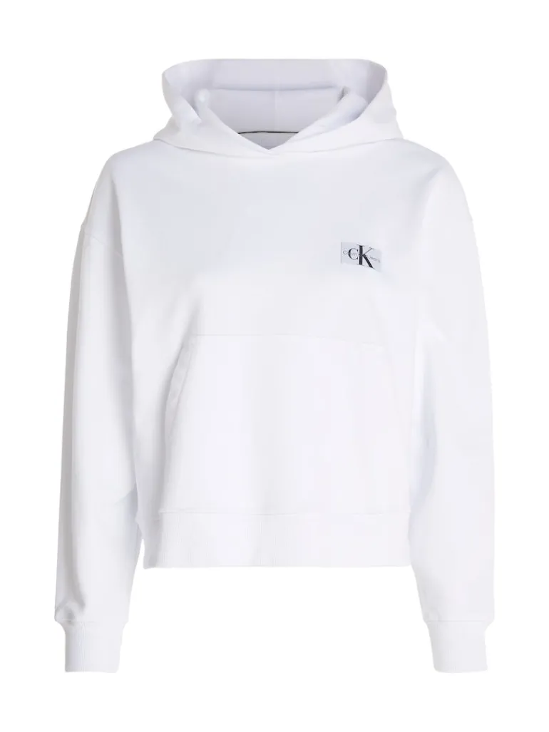 WOVEN LABEL HOODIE bright white
