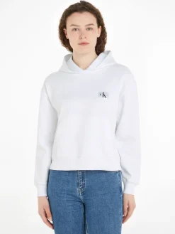 WOVEN LABEL HOODIE bright white