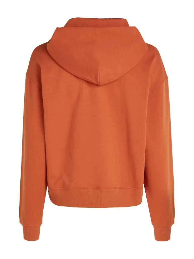 WOVEN LABEL HOODIE burnt clay