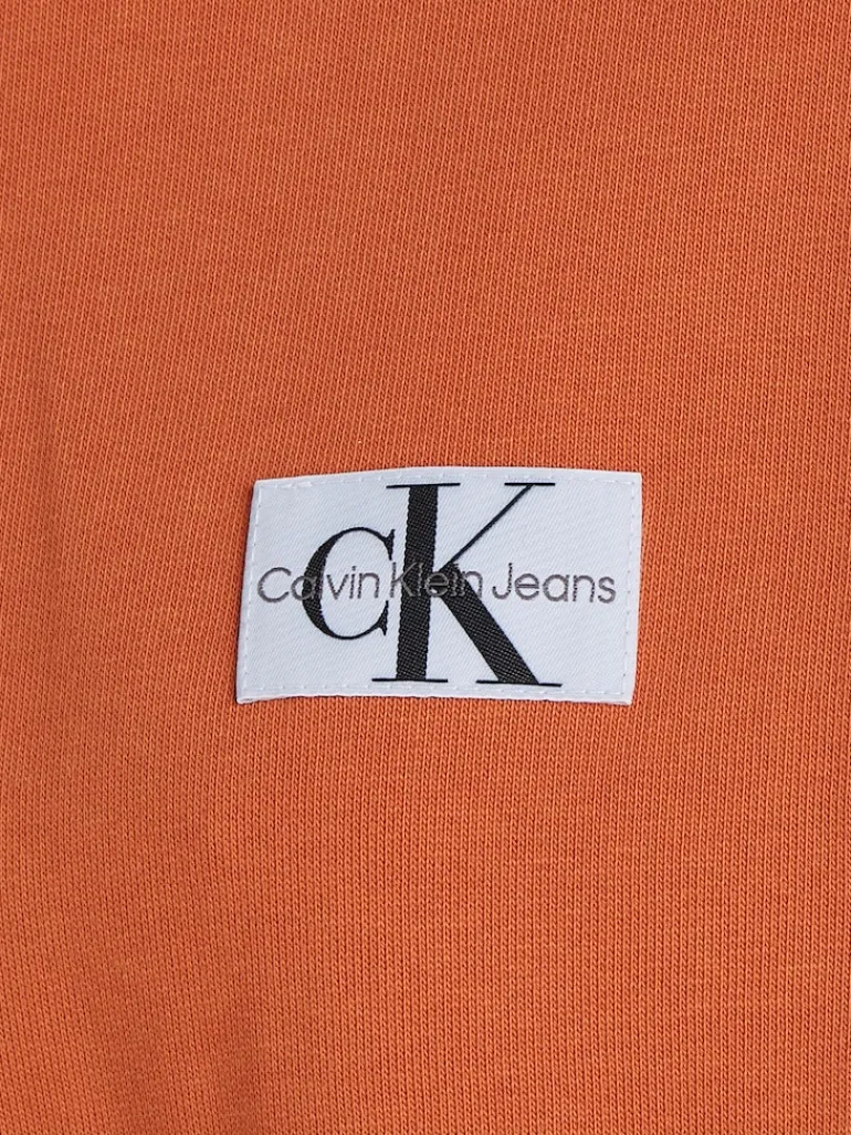 WOVEN LABEL HOODIE burnt clay