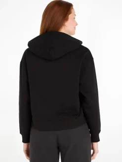 WOVEN LABEL HOODIE ck black