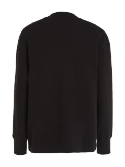 WOVEN TAB WAFFLE LS ck black