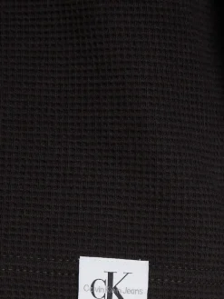 WOVEN TAB WAFFLE LS ck black