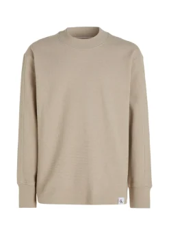 WOVEN TAB WAFFLE LS plaza taupe
